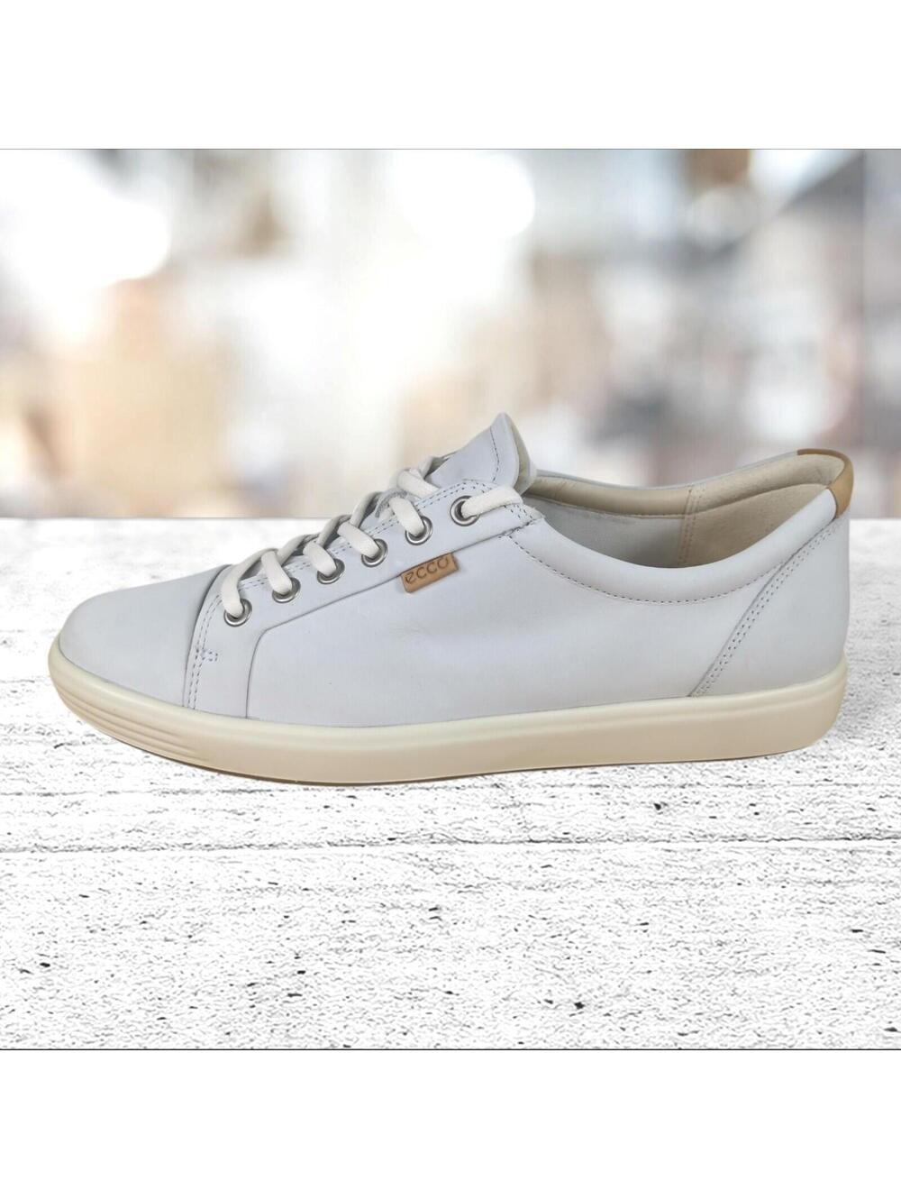 ECCO SOFT WOMEN'S GREY NUBUCK LACE UP SNEAKER SIZE 11 - Picture 4 of 9